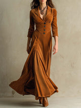 Élise – Robe longue en velours au charme vintage