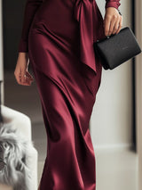 Isabelle™ | Robe portefeuille satinée