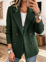Noémie | Blazer croisé à manches en maille côtelée