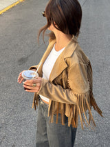 Sierraâ„¢ | Giacca in pelle scamosciata con frange