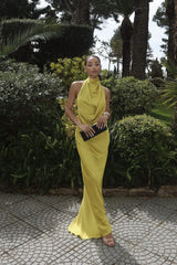 Abito in raso al tramonto