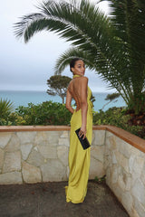 Abito in raso al tramonto