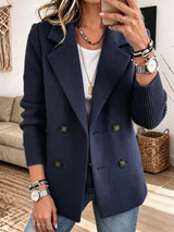 Noémie | Blazer croisé à manches en maille côtelée