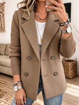 Noémie | Blazer croisé à manches en maille côtelée