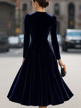 Aurélie – Robe midi en velours