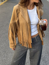 Sierraâ„¢ | Giacca in pelle scamosciata con frange