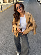 Sierraâ„¢ | Giacca in pelle scamosciata con frange