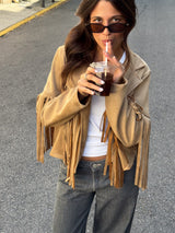 Sierraâ„¢ | Giacca in pelle scamosciata con frange