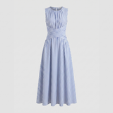Élise™ | Robe midi rayée