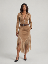 Robe western effet suédine à franges — Audacieuse élégante