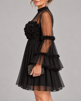 Juliette – Robe de fête à roses en relief