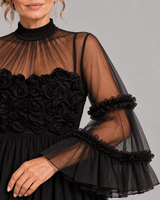 Juliette – Robe de fête à roses en relief