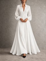 Amélie™ | Robe longue fluide en mélange de lin