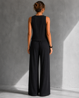 Élise | Ensemble fluide à gilet boutonné