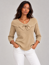 Delphine™ | Pull avec nœud et col rond