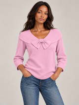 Delphine™ | Pull avec nœud et col rond