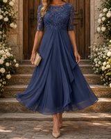 Célestine™ | Robe longue élégante à détails en dentelle