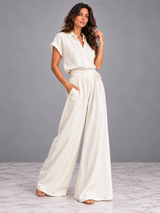 Aveline | Ensemble élégant avec chemise et jupe longue fluide