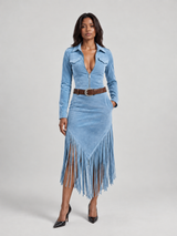 Robe western effet suédine à franges — Audacieuse élégante