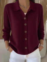 Odette™ | Veste en tricot avec col et boutons
