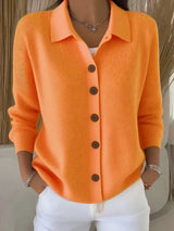 Odette™ | Veste en tricot avec col et boutons