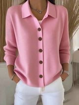 Odette™ | Veste en tricot avec col et boutons