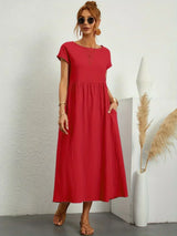 ROBE LĂGĂRE EN COTON DOUX AVEC POCHES