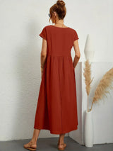 ROBE LĂGĂRE EN COTON DOUX AVEC POCHES