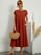 ROBE LĂGĂRE EN COTON DOUX AVEC POCHES