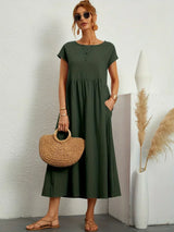 ROBE LĂGĂRE EN COTON DOUX AVEC POCHES