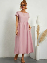 ROBE LĂGĂRE EN COTON DOUX AVEC POCHES