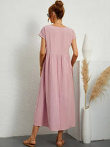 ROBE LĂGĂRE EN COTON DOUX AVEC POCHES