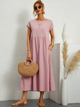 ROBE LĂGĂRE EN COTON DOUX AVEC POCHES