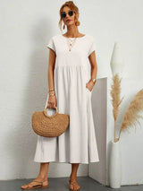 ROBE LĂGĂRE EN COTON DOUX AVEC POCHES