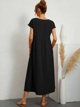 ROBE LĂGĂRE EN COTON DOUX AVEC POCHES
