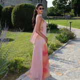 Solène™ | Abito lungo con schiena scoperta e drappeggio in raso