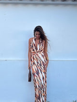 Aurora™ | Abito lungo senza schienale in tessuto morbido e leggero