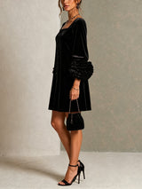 Éléonore™ | Robe courte élégante à manches bouffantes