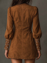 Abito corto effetto scamosciato