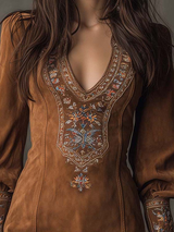 Abito corto effetto scamosciato