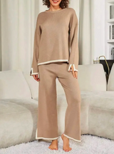 Zoom sur les manches courtes du loungewear femme beige
