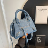 BORSA IN DENIM BLU ORIZZONTE