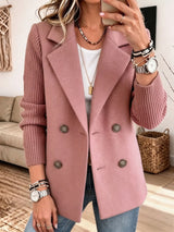 Noémie | Blazer croisé à manches en maille côtelée