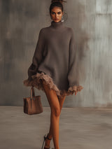 Robe pull à volants — Douce, chaude & romantique