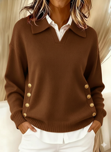 Valentine™ | Pull avec col polo et boutons