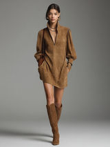 Robe courte effet daim — Élégance décontractée