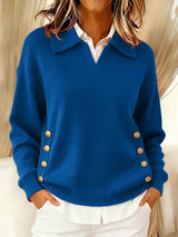 Valentine™ | Pull avec col polo et boutons