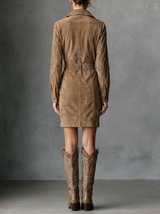 Margot | Robe chemise en suède à ceinture boucle