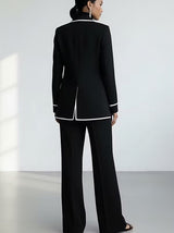 Odette | Ensemble blazer et pantalon à liseré blanc