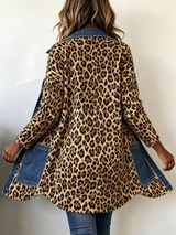 Fablenne™ | Veste longue bimatière imprimé léopard et jean